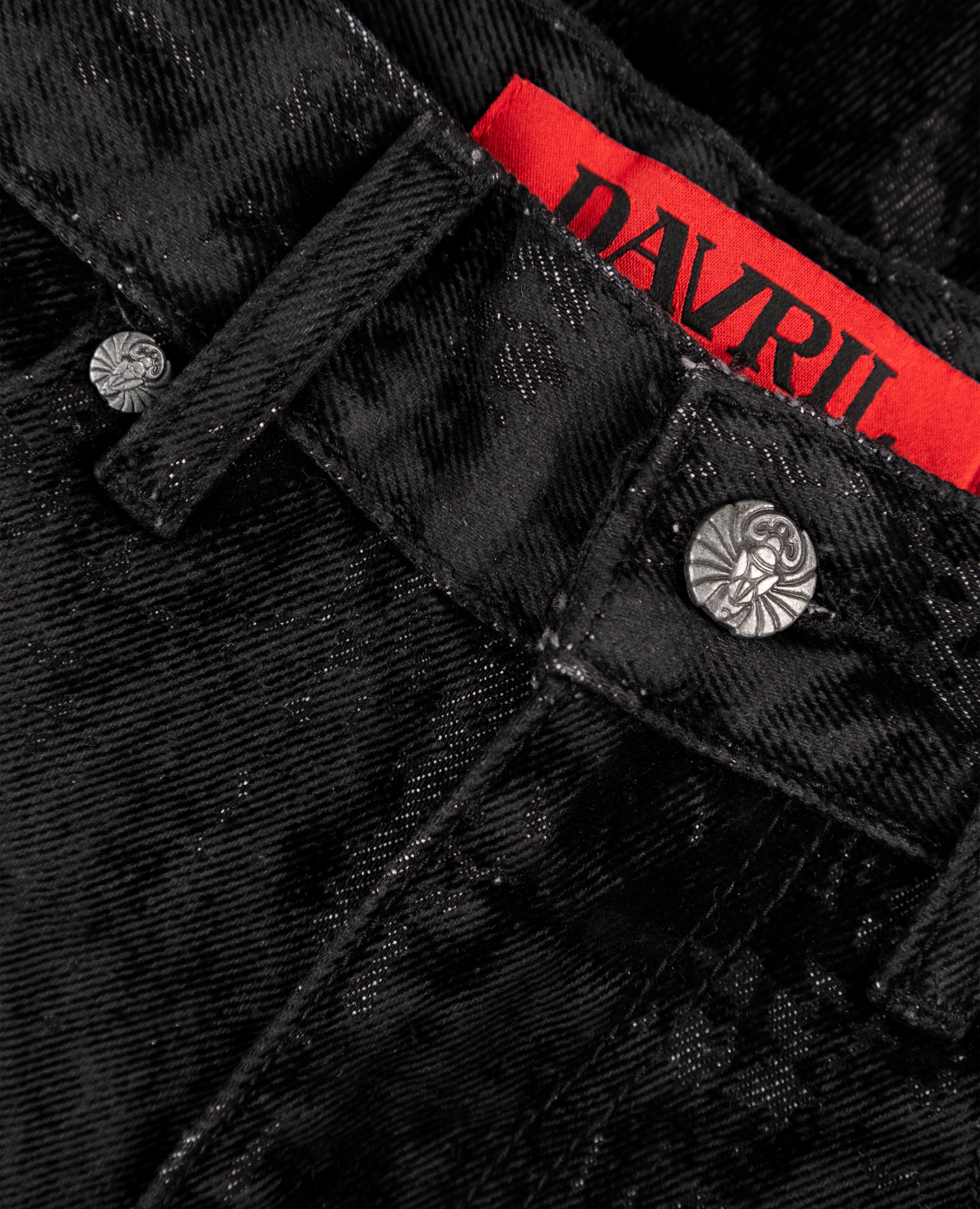 BLACK KNUCKLE BOOTCUT VELVET PANTS