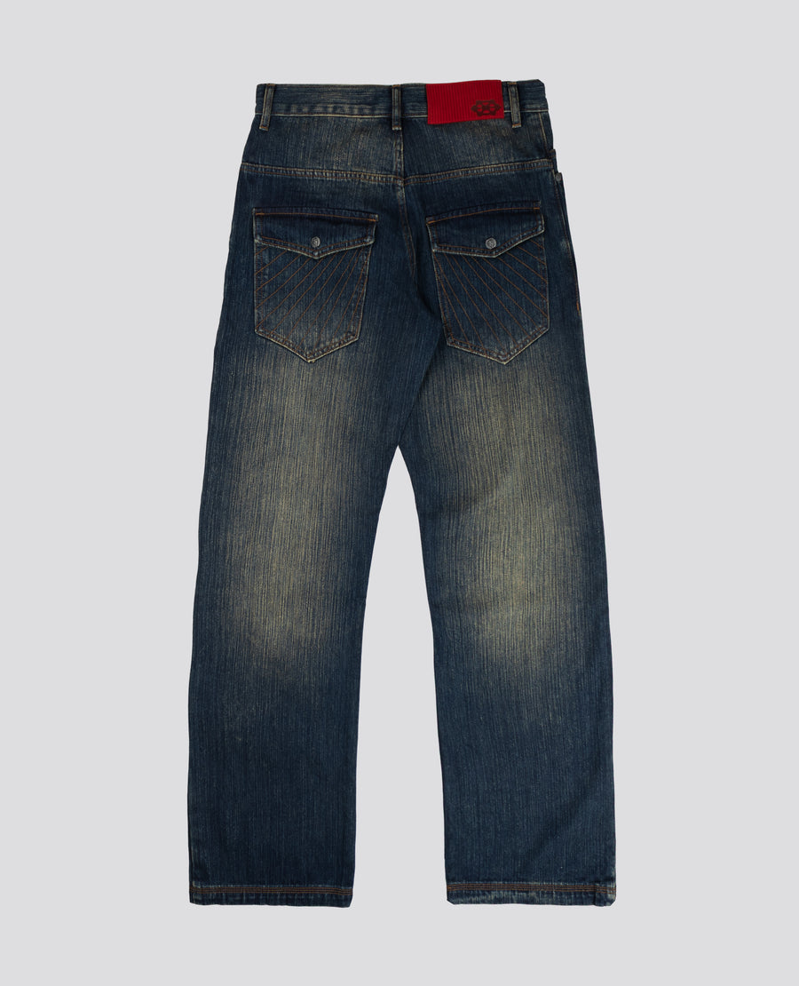 USED POCKETS STRAIGHT DENIM
