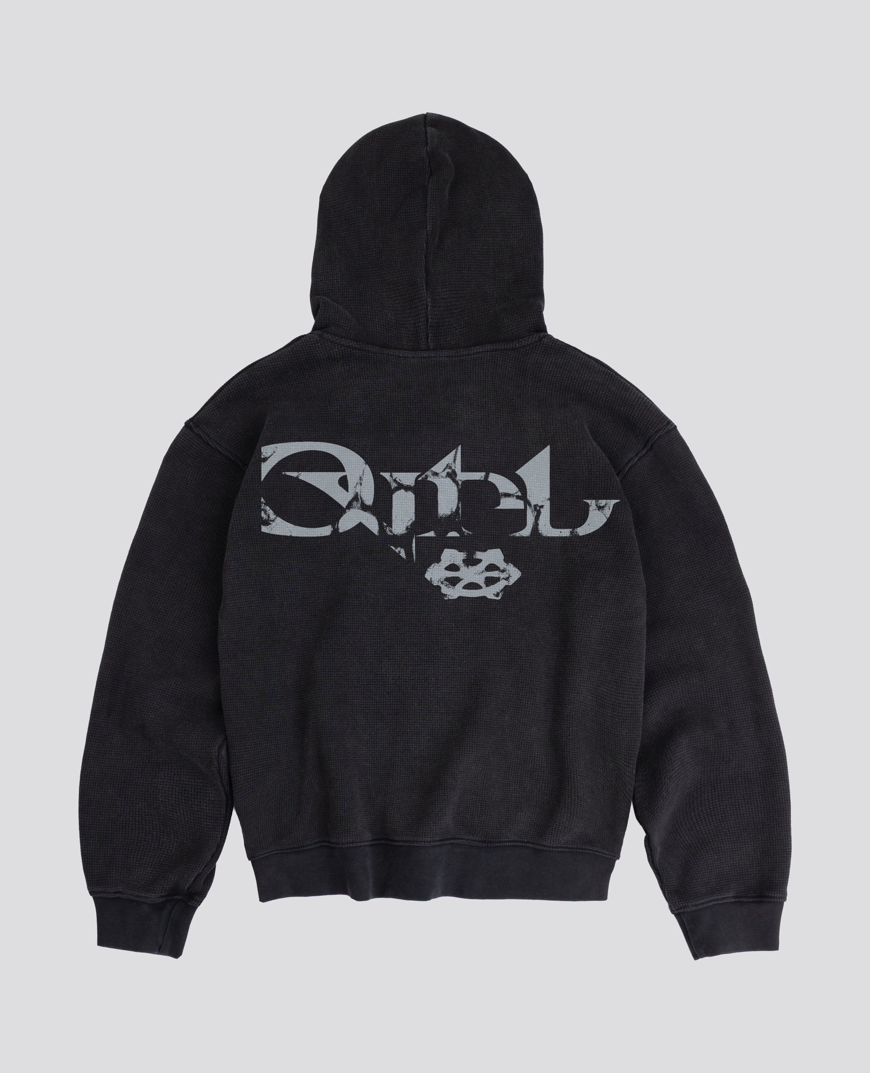 BRUTALIST BLACK WAFFLE ZIP