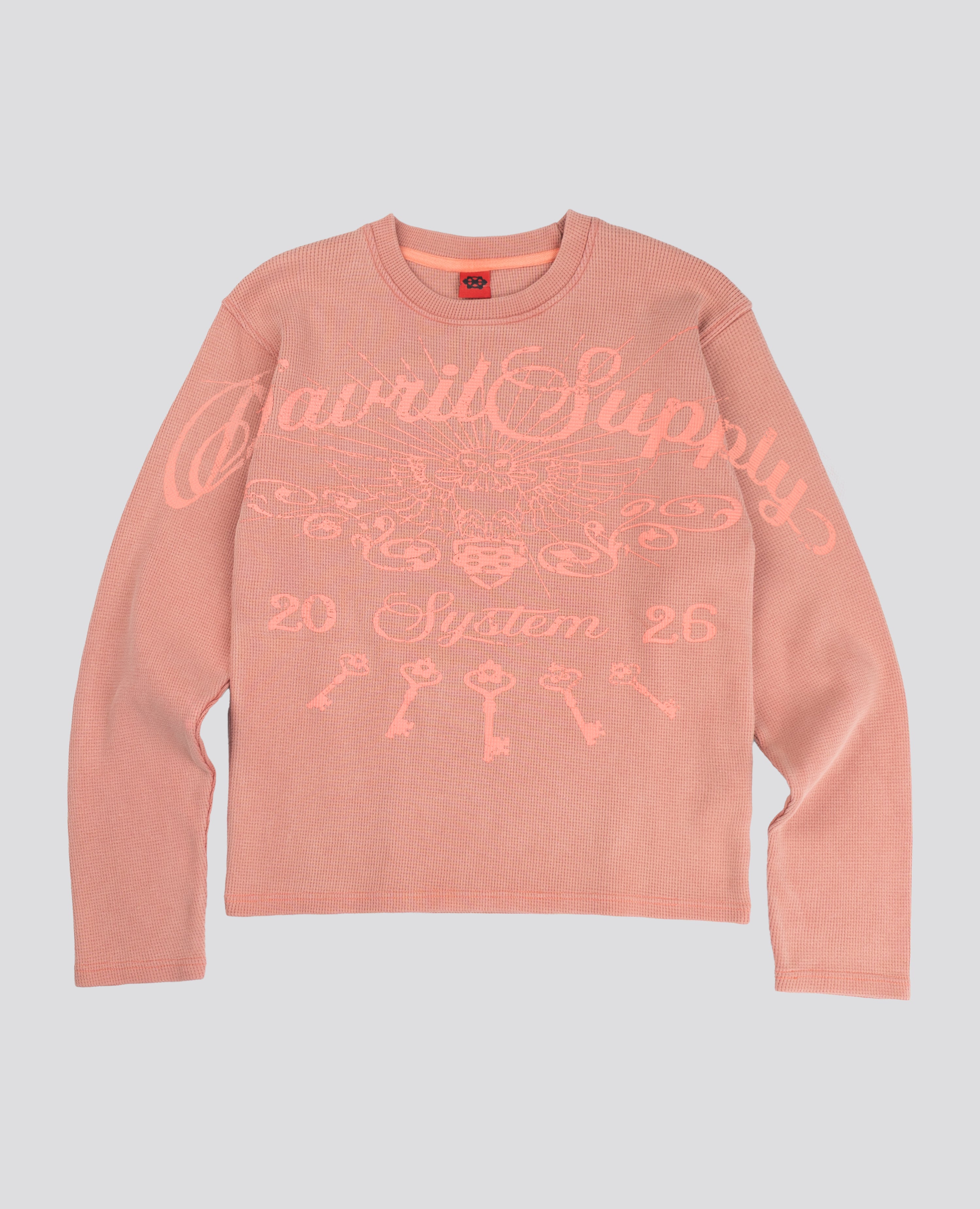 RED OPENING WAFFLE LONGSLEEVE