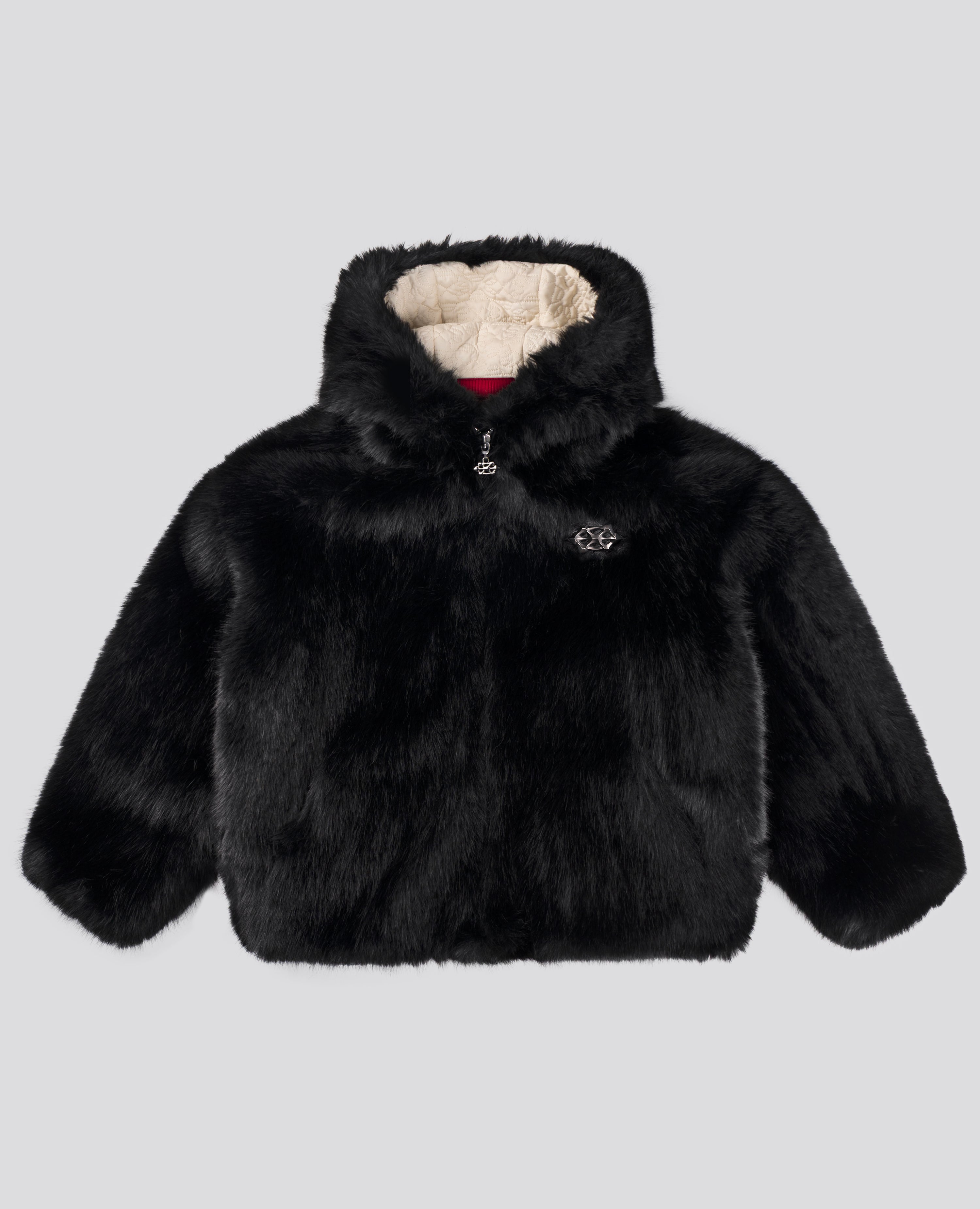 BLACK FAUXFUR JACKET