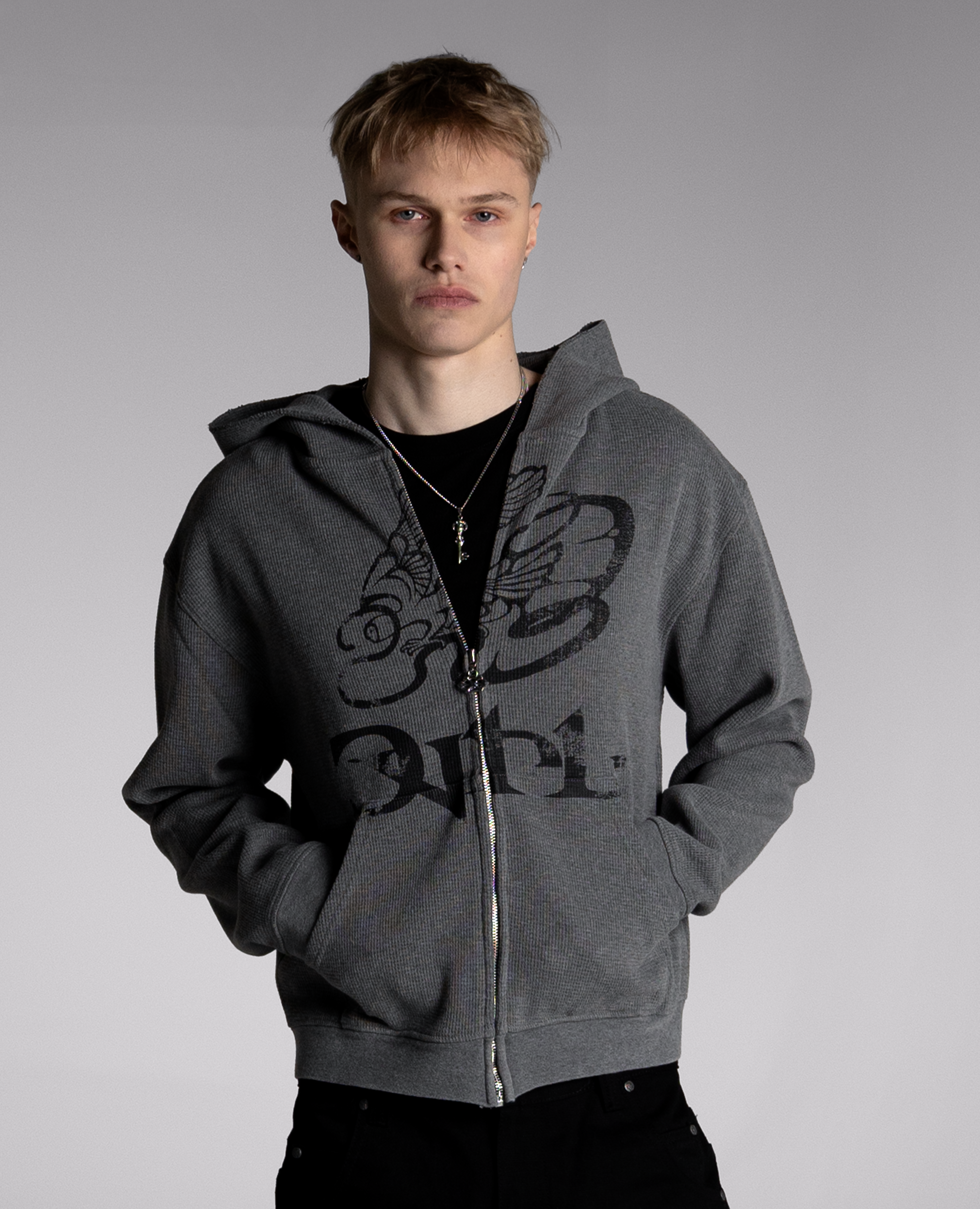 GREY BATTLE WAFFLE ZIP