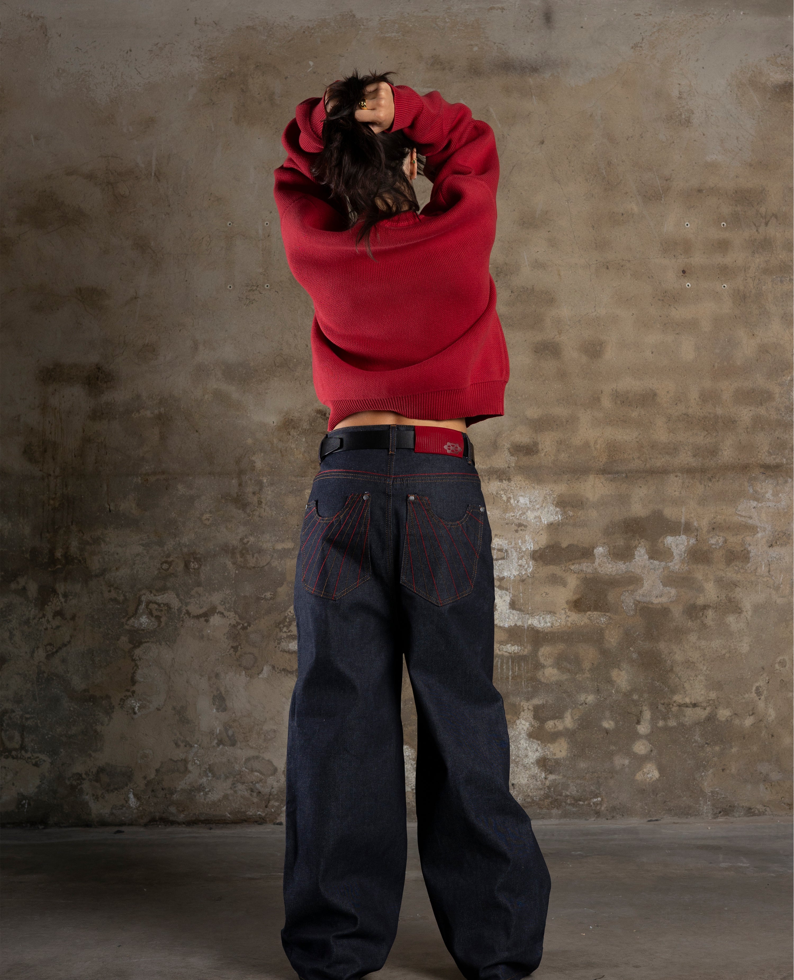 SOLAR-RED BRUTAL KNITWEAR