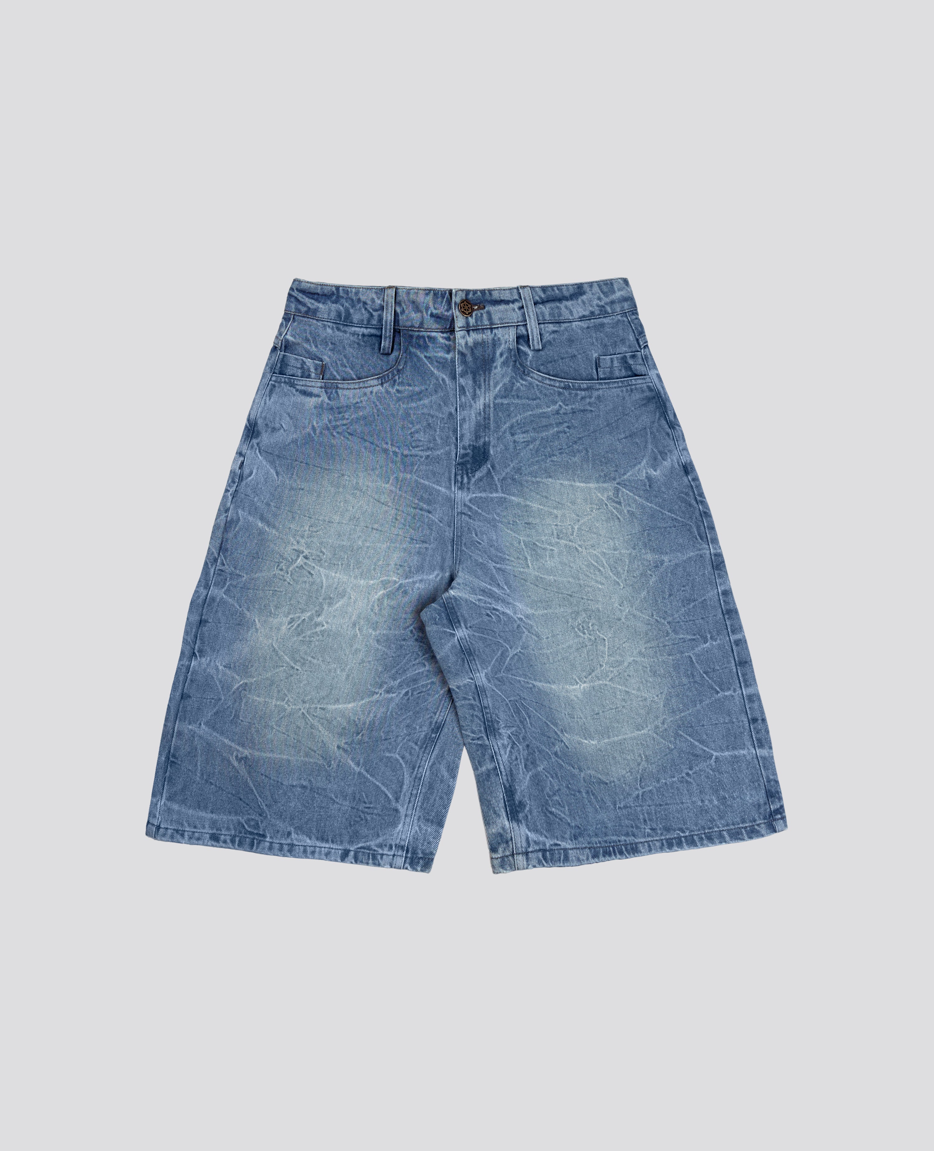 CRUSHED DENIM JORT